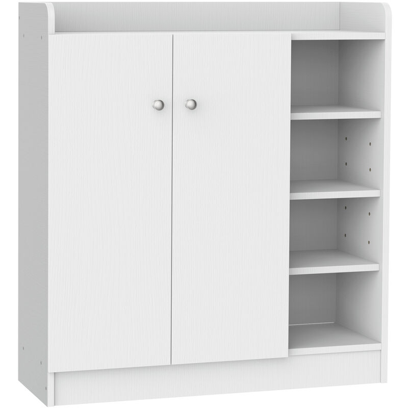 

Zapatero Armario Madera Mueble Zapatero Gabinete 2 Puertas 4 Estantes Blanco - blanco