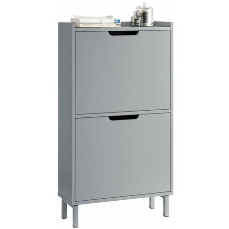 Zapatero Estrecho con 2 Solapas Organizador para Zapatos de Entrada 50 x 19 x 90 cm Gris FSR151-HG SoBuy ES