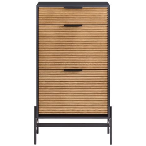 Zapatero Estrecho con 2 Solapas Organizador para Zapatos de Entrada con 1 Cajón Negro 64 x 40 x 115 cm HFSR03-SCH SoBuy ES