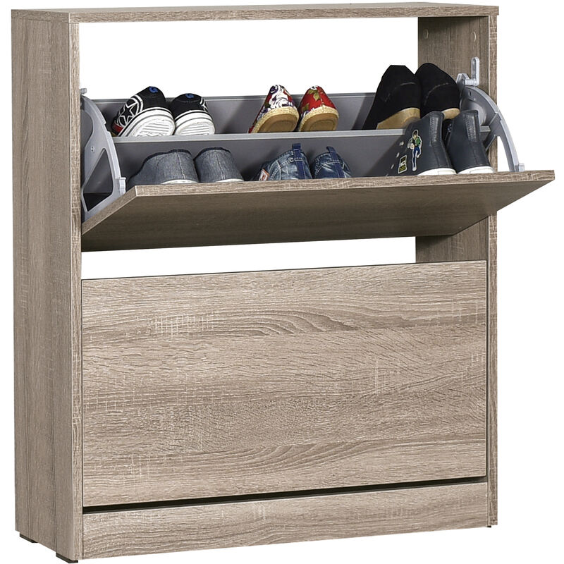 

Zapatero Estrecho Mueble 12-16 Pares Puertas Abatibles Roble