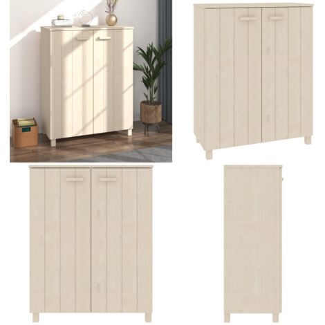 Zapatero HAMAR madera pino maciza marrón miel 85x40x108 cm - Mueble para zapatos - Armario para zapatos