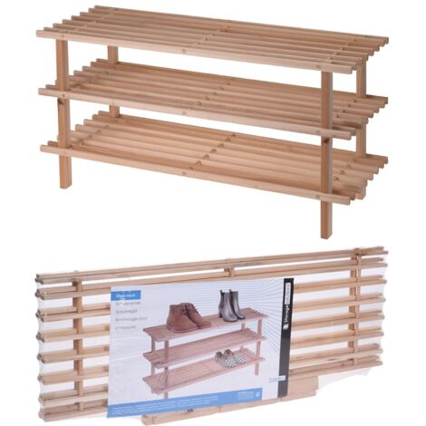 ZAPATERO MADERA 3 ALTURAS 77X26X40 CM -