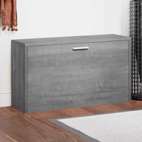 Zapatero madera contrachapada gris  80x24x45 cm