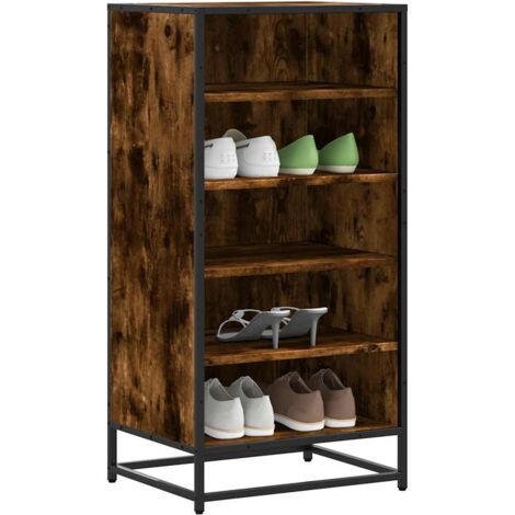 Zapatero madera contrachapada roble ahumado 48x38x97,5 cm vidaXL
