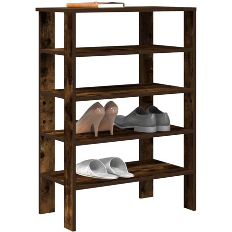 Zapatero madera contrachapada roble ahumado 61x32x87,5 cm
