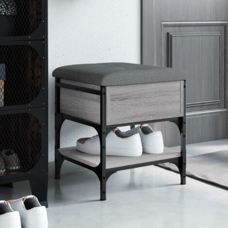 Zapatero madera de ingeniería gris  42x42x45 cm