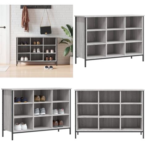 Zapatero madera de ingeniería gris Sonoma 100x35x70 cm - Mueble para zapatos - Estantería para zapatos