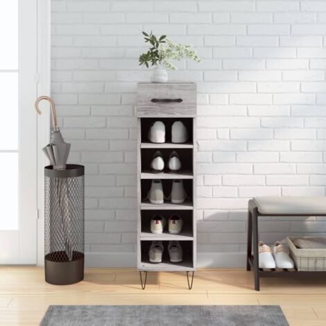 Zapatero madera de ingeniería gris Sonoma 30x35x105 cm vidaXL