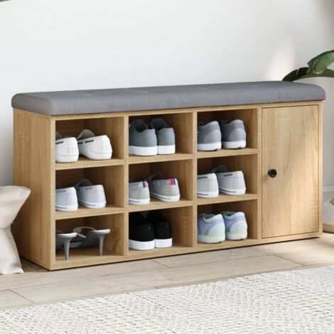 Zapatero madera de ingeniería roble  102x32x50 cm