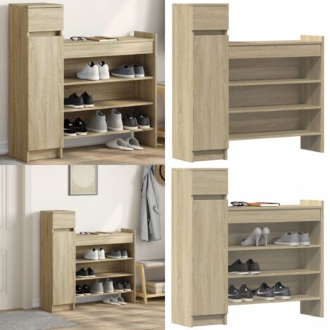 Zapatero madera de ingeniería roble Sonoma 100,5x28x100 cm - Armario de madera - Almacenamiento de zapatos
