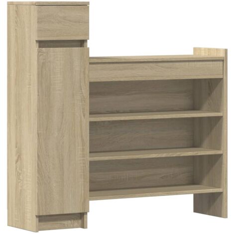 Zapatero madera de ingeniería roble Sonoma 100,5x28x100 cm vidaXL