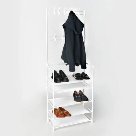 Zapatero metálico blanco tipo loft (8207)