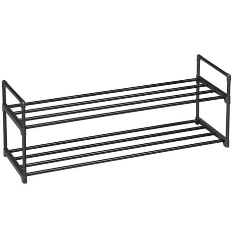 Zapatero metálico de dos niveles para 10 pares de zapatos ideal para salón entrada recibidor y guardarropa 92 x 30 x 33 cm color negro 120005485
