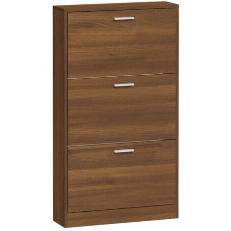 Zapatero mueble zapatero entrada pasillo salón 59 x 17 x 108 cm madera de ingeniería marrón 020021631