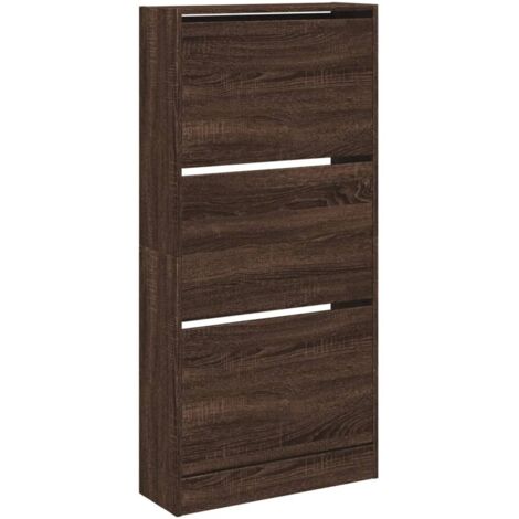 Zapatero mueble zapatero entrada pasillo salón 60 x 21 x 1255 cm madera de ingeniería marrón 020021635
