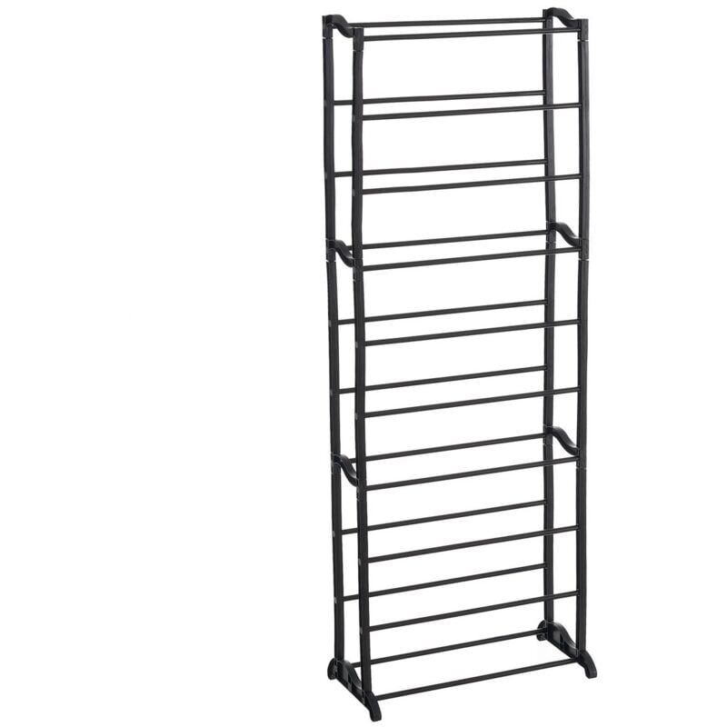 

Zapatero negro de metal y PP para 30 pares con 10 alturas de 51x25x140 cm