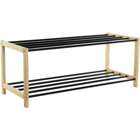 Zapatero Pino Acero 80X31X32 Negro MB210791