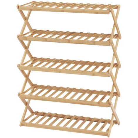 Zapatero plegable de bambú 89 x 67 x 26 cm natural 030007648