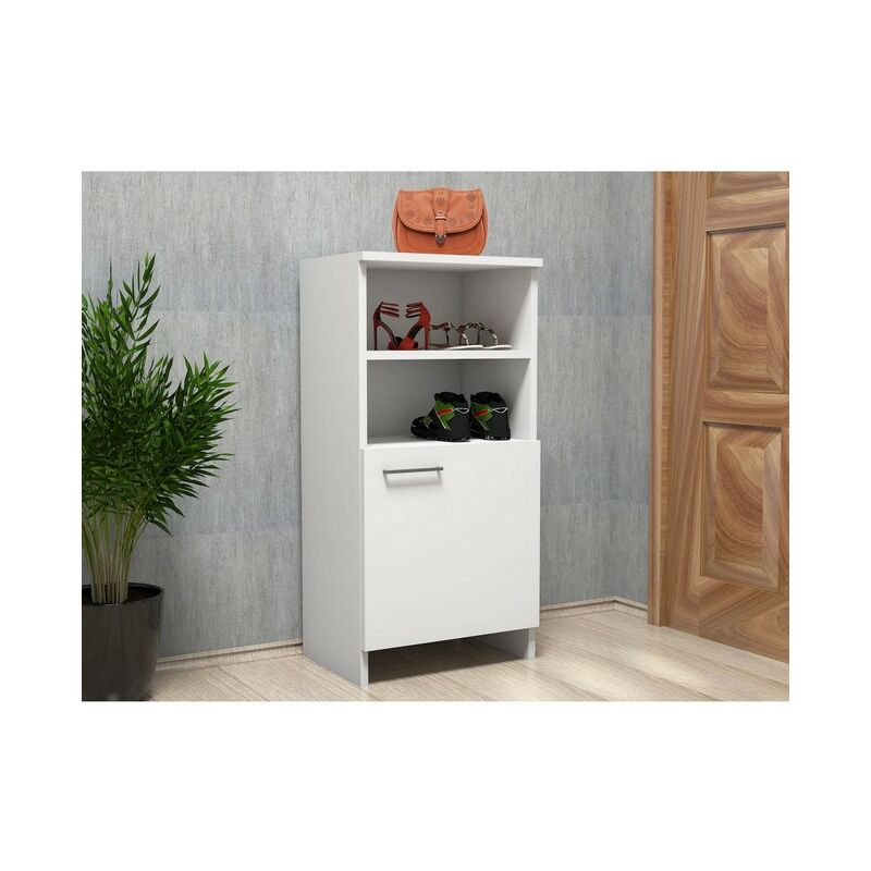 

Zapatero Ren Zapatero - con Puertas, Compartimientos - para Entrada - Blanco en Madera, 45 x 31,8 x 91,8 cm