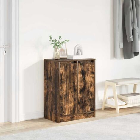 Zapatero roble ahumado 57x34x76 cm Madera de ingeniería