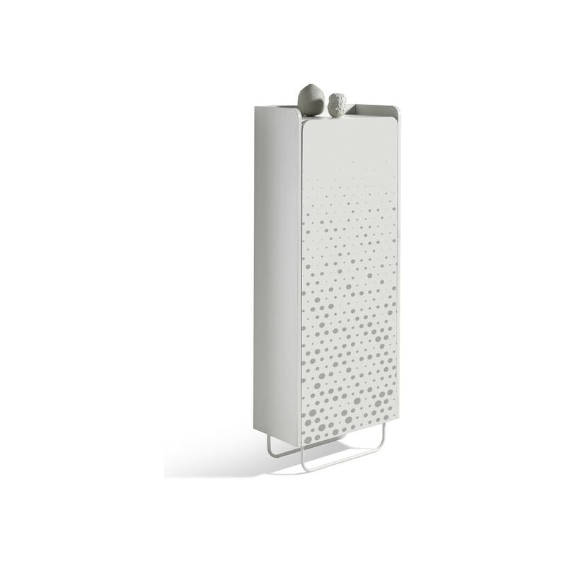 

Herdasa - Zapatero SKIEN Serigrafía y 2 puertas, en blanco. - Blanco Lluvia