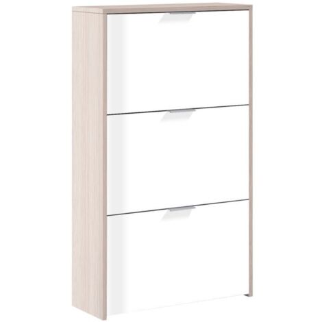 Mueble Zapatero 2 Trampones Acabado Blanco O Roble Claro 60 Cm(ancho) 81.6  Cm(altura) 25 Cm(fondo) , Color - Roble con Ofertas en Carrefour