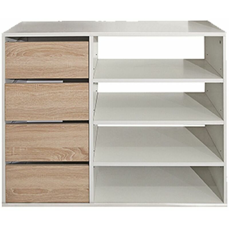 

Zapatero TOM blanco y roble natural, 89.5 x 39.6 x 73.2 - blanco y roble natural