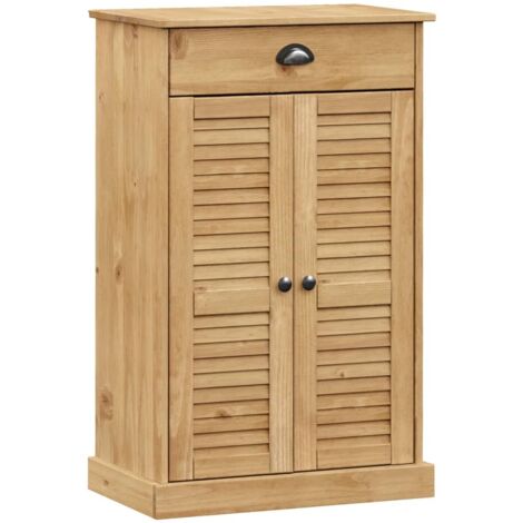 Zapatero zapatero mueble almacenaje entrada pasillo salón 60x35x96 cm madera maciza pino marrón 020022114
