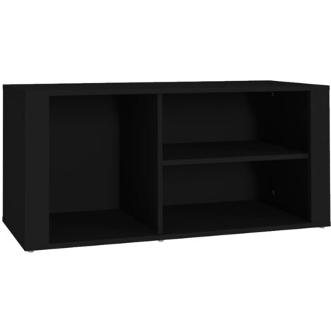 Zapatero zapatero mueble de almacenaje entrada pasillo salón 100 x 35 x 45 cm madera contrachapada negra 020021932