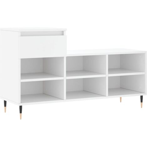 Zapatero zapatero mueble de almacenaje entrada pasillo salón 102 x 36 x 60 cm madera contrachapada blanca 020021429