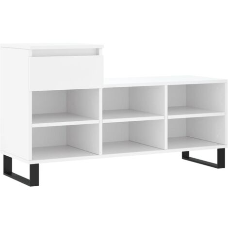 Zapatero zapatero mueble de almacenaje entrada pasillo salón 102 x 36 x 60 cm madera contrachapada blanca 020021432