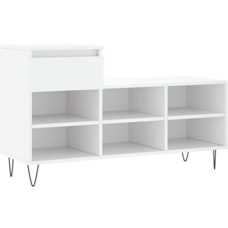 Zapatero zapatero mueble de almacenaje entrada pasillo salón 102 x 36 x 60 cm madera contrachapada blanca 020021434