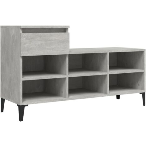 Zapatero zapatero mueble de almacenaje entrada pasillo salón 102 x 36 x 60 cm madera contrachapada gris 020021793