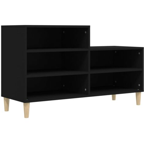 Zapatero zapatero mueble de almacenaje entrada pasillo salón 102 x 36 x 60 cm madera contrachapada negra 020021938