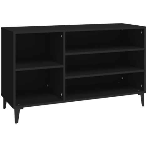 Zapatero zapatero mueble de almacenaje entrada pasillo salón 102 x 36 x 60 cm madera contrachapada negra 020021947