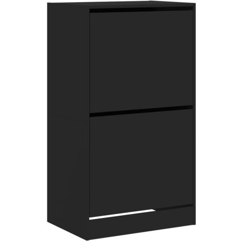 Zapatero zapatero mueble de almacenaje entrada pasillo salón 2 cajones plegables 60 x 42 x 108 cm negro 020021344