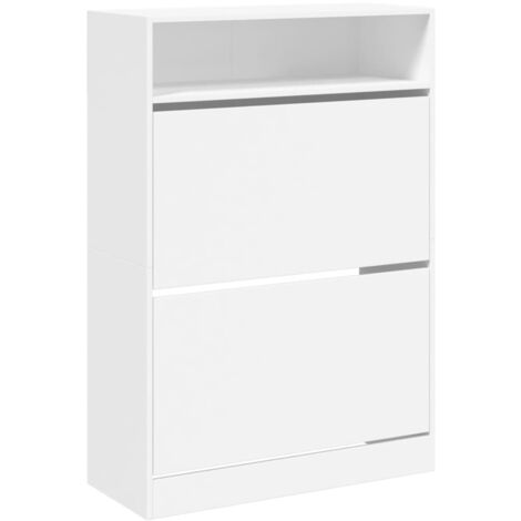 Zapatero zapatero mueble de almacenaje entrada pasillo salón 2 cajones plegables 80 x 34 x 116 cm blanco 020021330