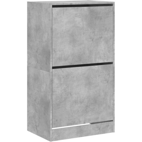 Zapatero zapatero mueble de almacenaje entrada pasillo salón 2 cajones plegables hormigón gris 020021341