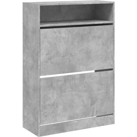 Zapatero zapatero mueble de almacenaje entrada pasillo salón 2 cajones plegables hormigón gris 020021342