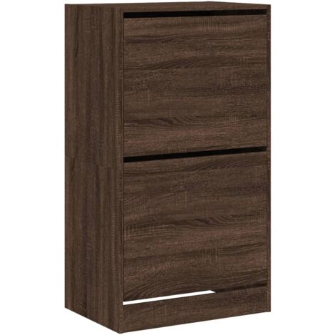 Zapatero zapatero mueble de almacenaje entrada pasillo salón 2 cajones plegables marrón marrón 020021337