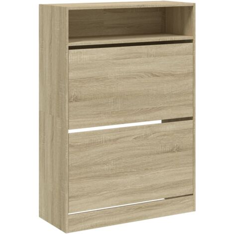 Zapatero zapatero mueble de almacenaje entrada pasillo salón 2 cajones plegables sonoma marrón 020021339