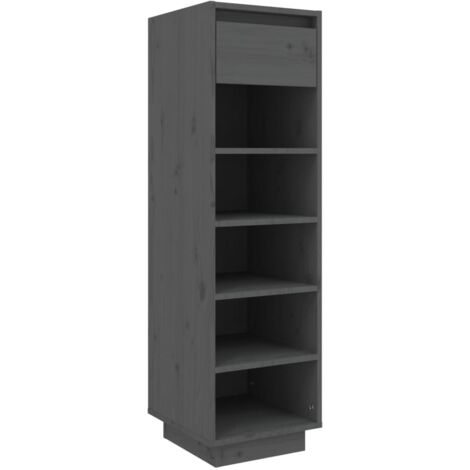 Zapatero zapatero mueble de almacenaje entrada pasillo salón 30 x 34 x 105 cm madera maciza de pino gris 020021770