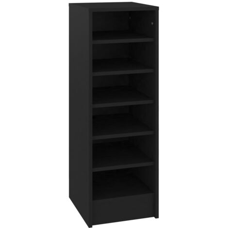 Zapatero zapatero mueble de almacenaje entrada pasillo salón 31,5 x 35 x 90 cm madera contrachapada negra 020021965