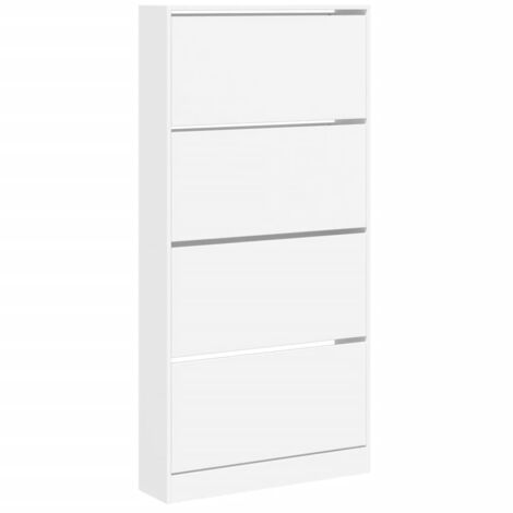 Zapatero zapatero mueble de almacenaje entrada pasillo salón 4 cajones plegables 80 x 21 x 163,5 cm blanco 020021358