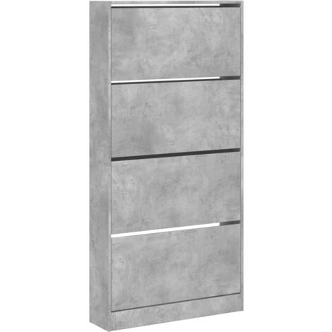 Zapatero zapatero mueble de almacenaje entrada pasillo salón 4 cajones plegables hormigón gris 020021378