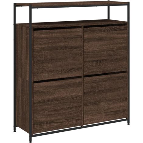 Zapatero zapatero mueble de almacenaje entrada pasillo salón 4 cajones plegables marrón marrón 020021370