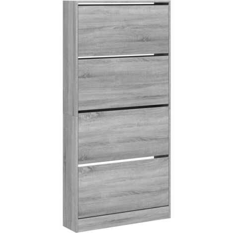 Zapatero zapatero mueble de almacenaje entrada pasillo salón 4 cajones plegables sonoma gris gris 020021387