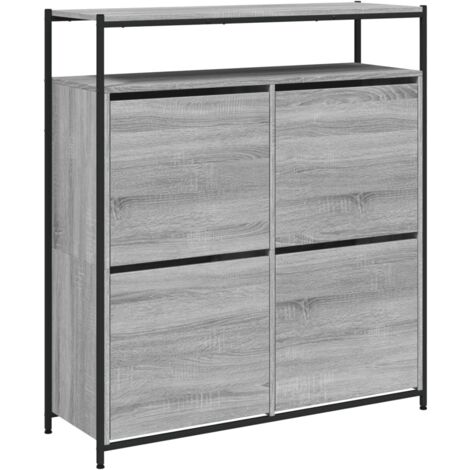 Zapatero zapatero mueble de almacenaje entrada pasillo salón 4 cajones plegables sonoma gris gris 020021388