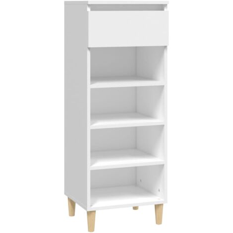 Zapatero zapatero mueble de almacenaje entrada pasillo salón 40 x 36 x 105 cm madera contrachapada blanca 020021455