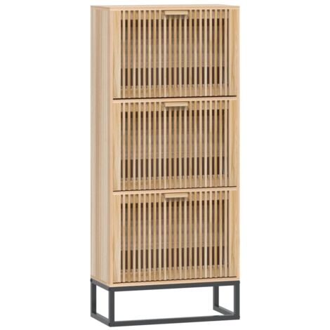 Zapatero zapatero mueble de almacenaje entrada pasillo salón 52 x 25 x 120 cm madera contrachapada marrón 020021389